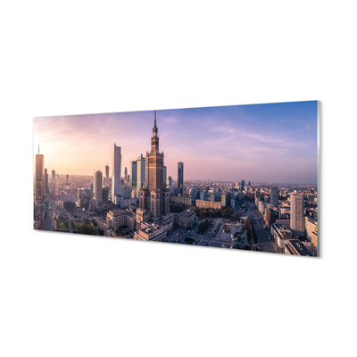 Foto op plexiglas Warsaw sunrise wolkenkrabbers panorama