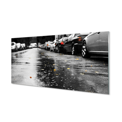 Plexiglas schilderij Herfst auto verlaat weg