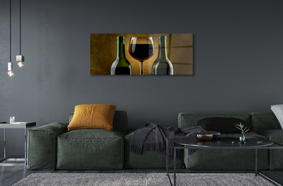 Plexiglas schilderij Een glas van 2 wijnflessen