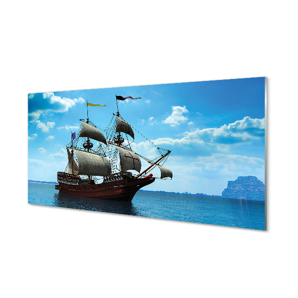 Plexiglas schilderij Scheepshemel wolken zee