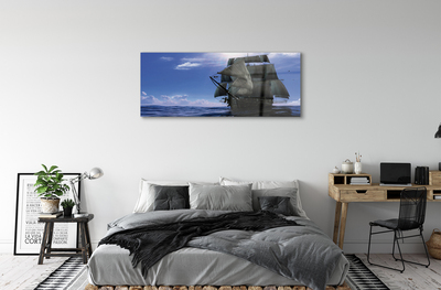 Plexiglas schilderij Zee schip wolken