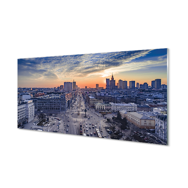 Foto op plexiglas Warsaw sunset wolkenkrabbers