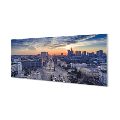 Foto op plexiglas Warsaw sunset wolkenkrabbers