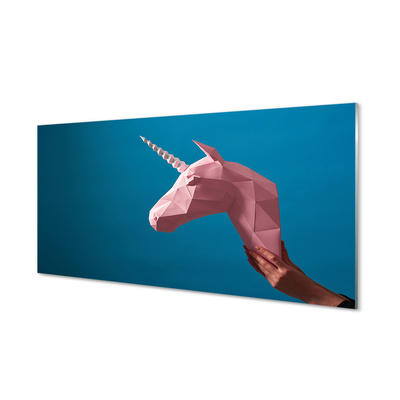 Foto op plexiglas Roze eenhoorn origami