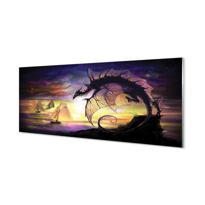 Foto in plexiglas Dragon sea ships wolken