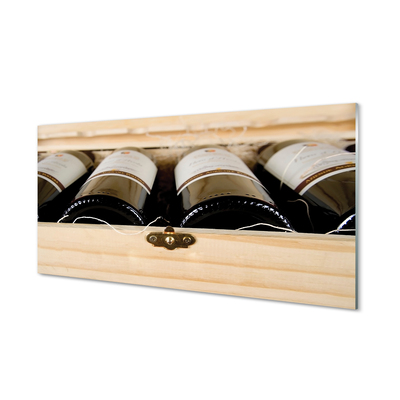 Plexiglas schilderij Een fles wijn in een doos