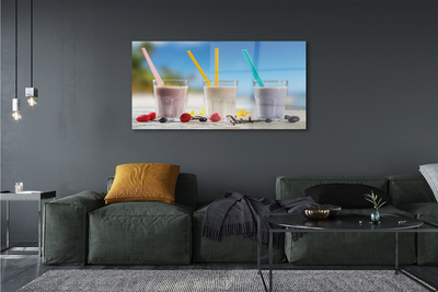 Plexiglas schilderij Cocktailglas kleurrijke rietjes