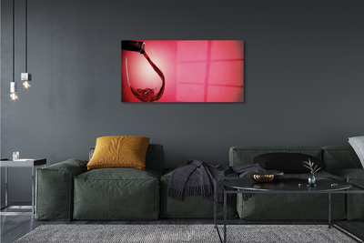 Plexiglas schilderij Rode achtergrond met een glas over