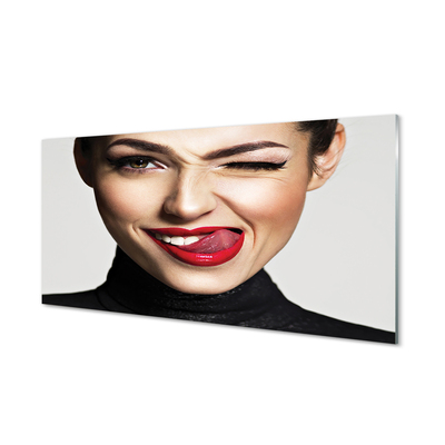 Foto in plexiglas Vrouw rode lippen