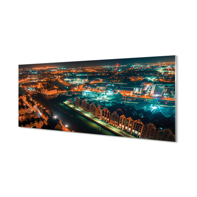 Foto op plexiglas Gdańsk river panorama night