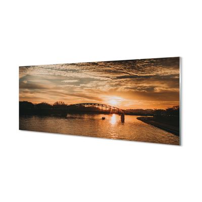 Foto op plexiglas Cracow bridge sunset river