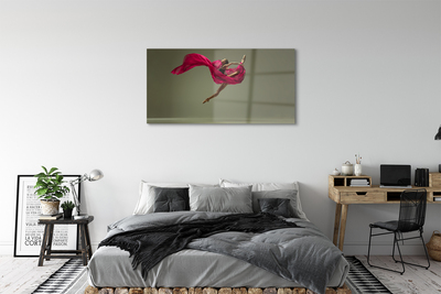 Foto in plexiglas Vrouw plons roze stof