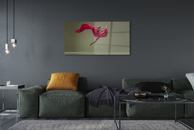 Foto in plexiglas Vrouw plons roze stof