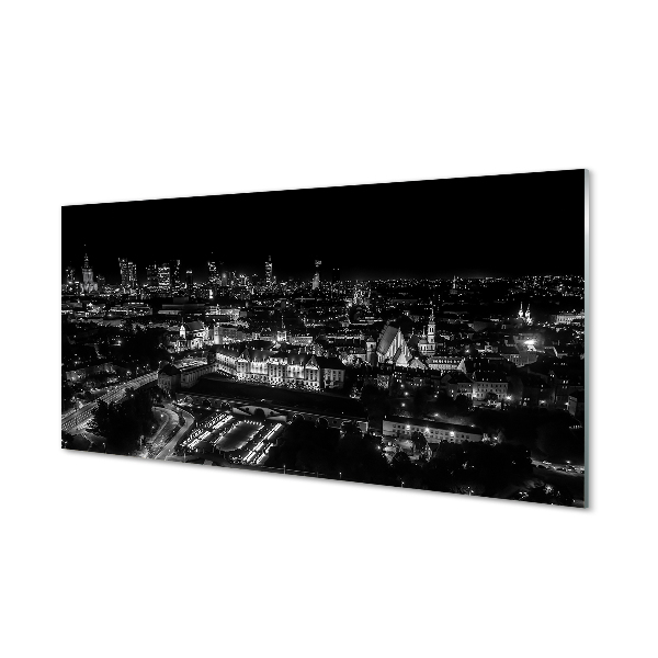 Foto op plexiglas Warschau panorama night wolkenkrabbers