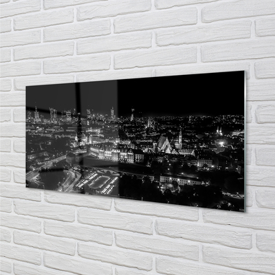 Foto op plexiglas Warschau panorama night wolkenkrabbers