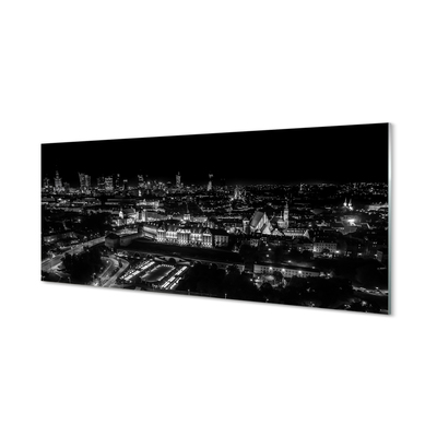 Foto op plexiglas Warschau panorama night wolkenkrabbers