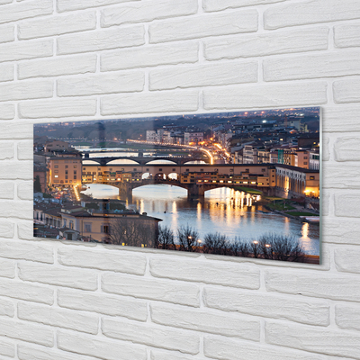 Foto op plexiglas Italië bruggen nacht rivier