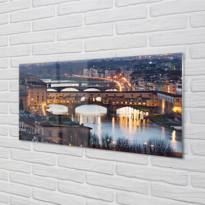 Foto op plexiglas Italië bruggen nacht rivier