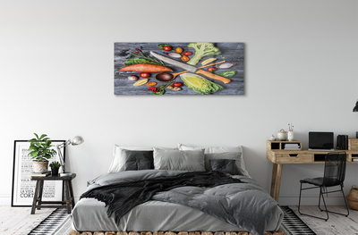Plexiglas schilderij Mes bataty spinazie tomaten