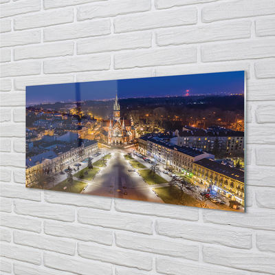 Foto op plexiglas Krakow night church panorama