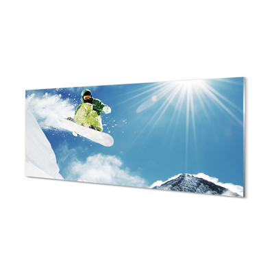 Print op plexiglas Sneeuwbord man bergen