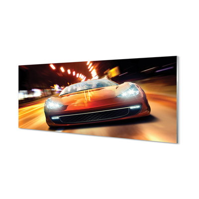 Plexiglas schilderij Sports auto city lights