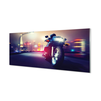 Plexiglas schilderij Motorcycle city sky