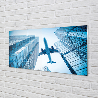 Plexiglas schilderij Gebouwen vliegtuighemel