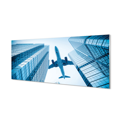 Plexiglas schilderij Gebouwen vliegtuighemel