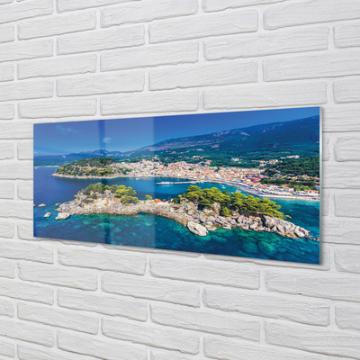 Foto op plexiglas Griekenland. Panorama van de stad van de zee