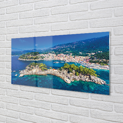 Foto op plexiglas Griekenland. Panorama van de stad van de zee