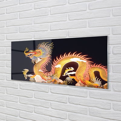 Foto in plexiglas Gouden japanse draak