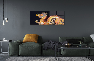 Foto in plexiglas Gouden japanse draak