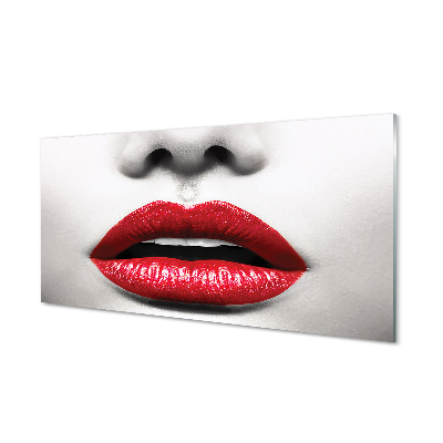 Foto in plexiglas Rode vrouw met rode lippen