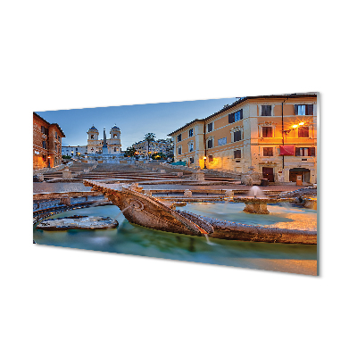 Foto op plexiglas Rome zonsondergang fontein gebouwen