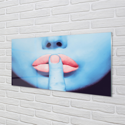 Foto in plexiglas Vrouw neon mond