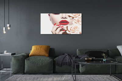 Foto in plexiglas Rose vrouw met rode lippen