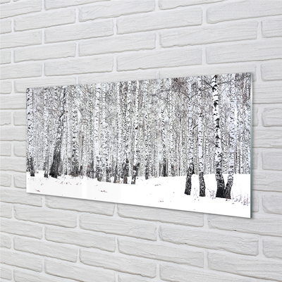 Plexiglas foto Bomen winter snow birches