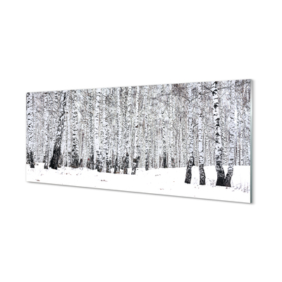 Plexiglas foto Bomen winter snow birches