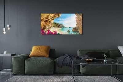 Foto op plexiglas Griekenland coast cliffs flowers