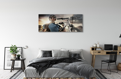 Plexiglas schilderij Fietser-fietswolken