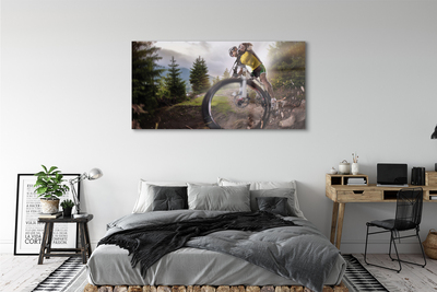 Plexiglas schilderij Bike mountains clouds