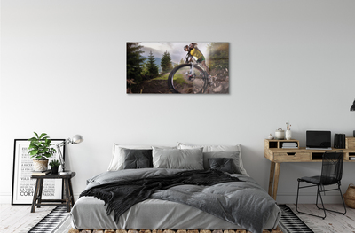 Plexiglas schilderij Bike mountains clouds