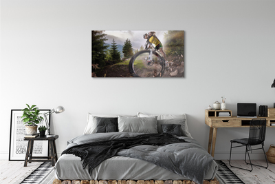 Plexiglas schilderij Bike mountains clouds