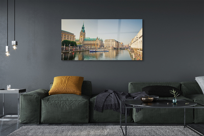 Foto op plexiglas Duitsland river cathedral hamburg