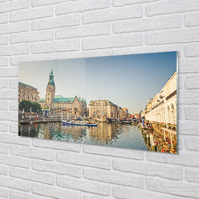 Foto op plexiglas Duitsland river cathedral hamburg