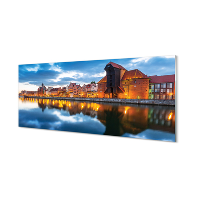 Foto op plexiglas Gdańsk river-gebouwen