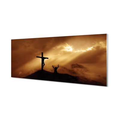 Plexiglas foto Licht jezus kruis