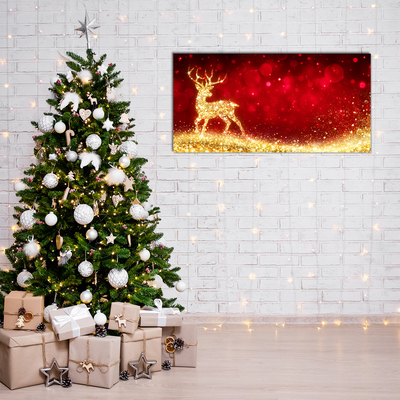 Plexiglas schilderij Golden Reindeer Christmas Decoration