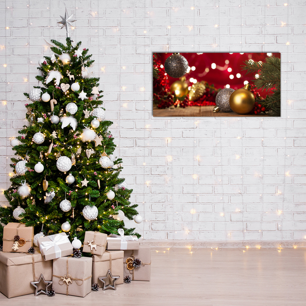 Plexiglas schilderij Kerstboom ballen Kerstversieringen